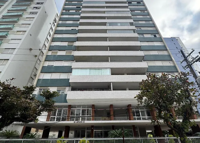 Apartamento Guarujá, com sacada vista mar! Pé na areia, Lindo!
